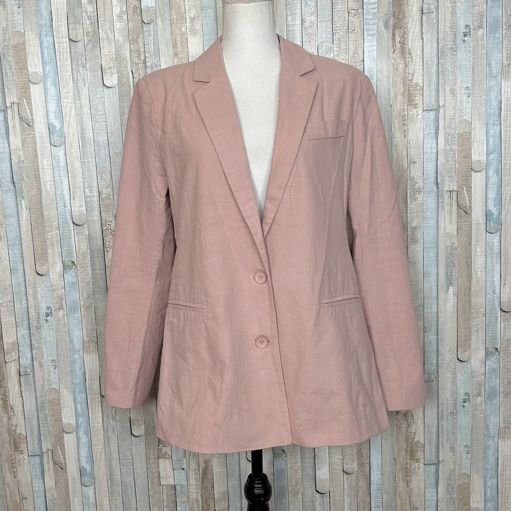Asos 6 Reclaimed Vintage Inspired Pink Oversized Blazer Jacket Long Career